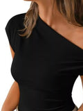 One-Shoulder Ruched Tank