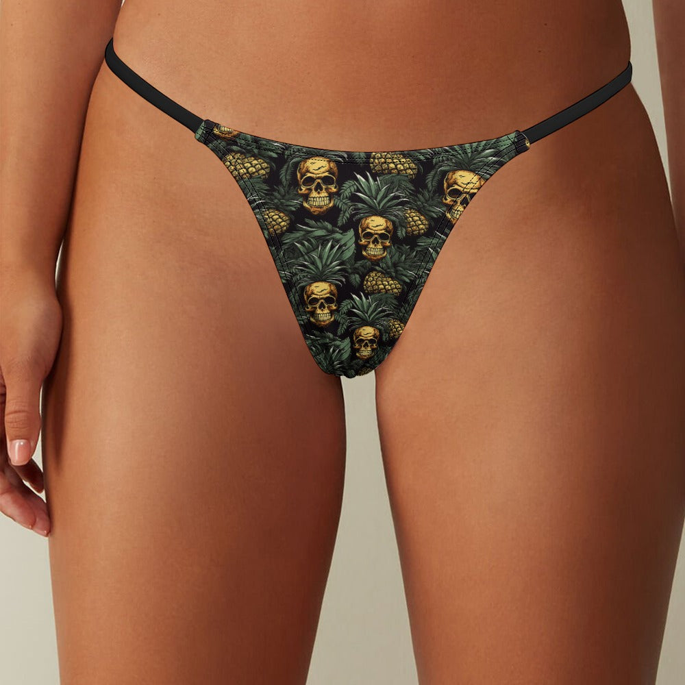 Luckless Outfitters Pineapple Skull Thong — color detail
