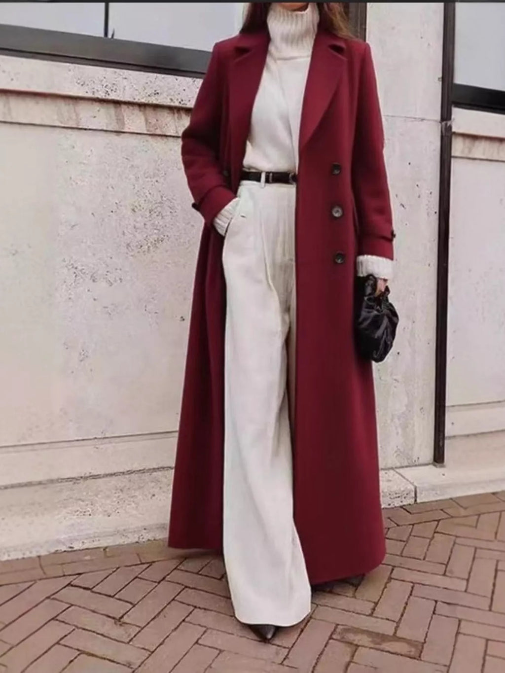 Double-Breasted Longline Overcoat