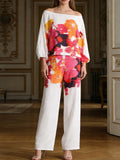 Floral Print Off-Shoulder Top and Pants Set