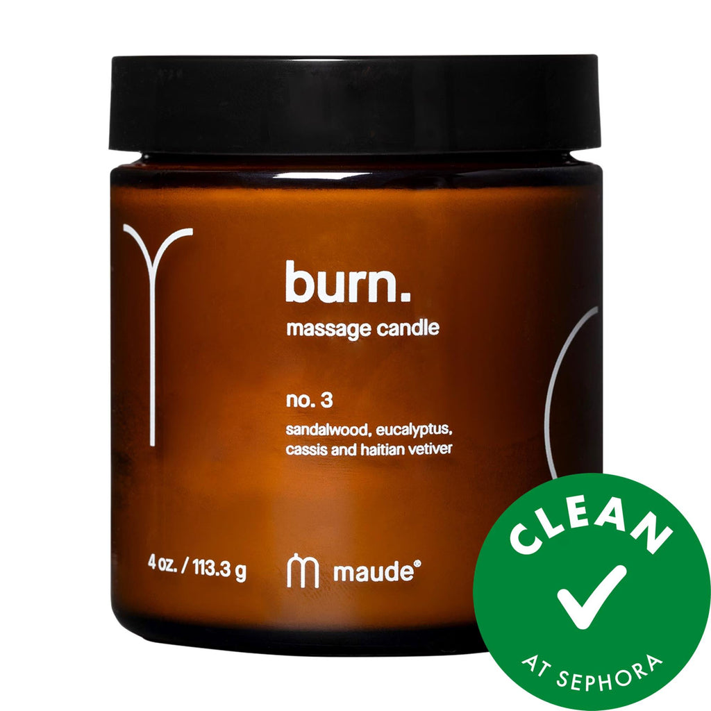 burn - Jojoba Oil Massage Candle for Skin Softening & Relaxation, Cruelty-Free & Natural Ingredients