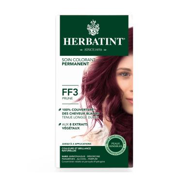 Herbatint FF3 Prune Plum Hair Dye - Natural, Ammonia & Paraben Free Gray Coverage, Nourishing Herbal Extracts - Cruelty-Free Formula