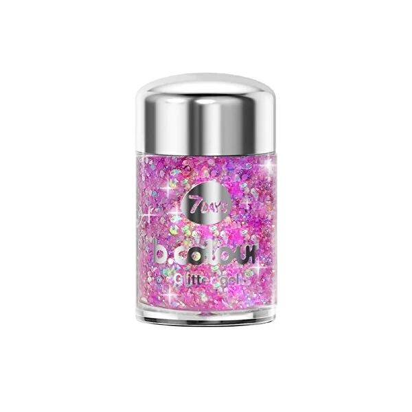 7Days B.Colour Glitter Gel for Face and Body - Vegan, Holographic Sparkle Makeup