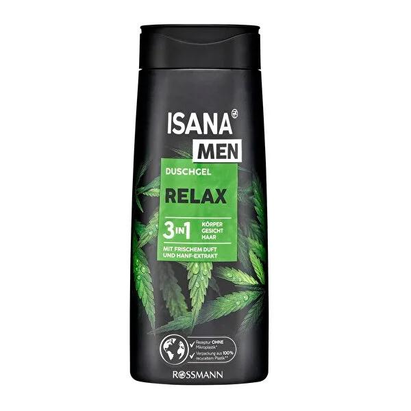 Isana Men 3-in-1 Shower Gel Relax - Vegan, Eco-Friendly Men's Grooming for Body, Face, and Hair