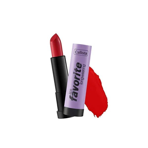Callista Lips Favorite Longwearing Lipstick - Planet Red 302, Matte Finish, Nourishing Lip Color by Beauty Care Bag