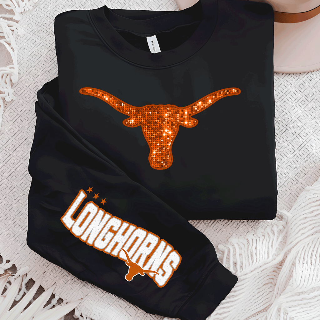 A Blessed Texas Mess Boutique University of Texas Football Shirts, Longhorns Football sweatshirts, SEC… — construction detail