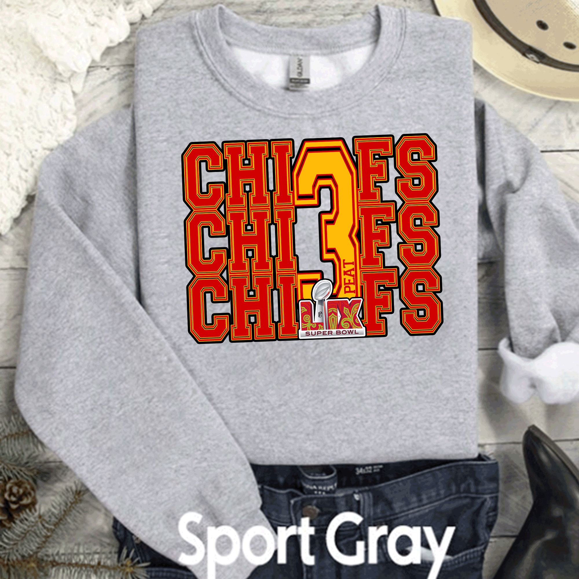 A Blessed Texas Mess Boutique Super Bowl 3Peat Kingdom Kansas City Football Chiefs T-Shirt, Three-Peat… — dtf / graphic shirts category context
