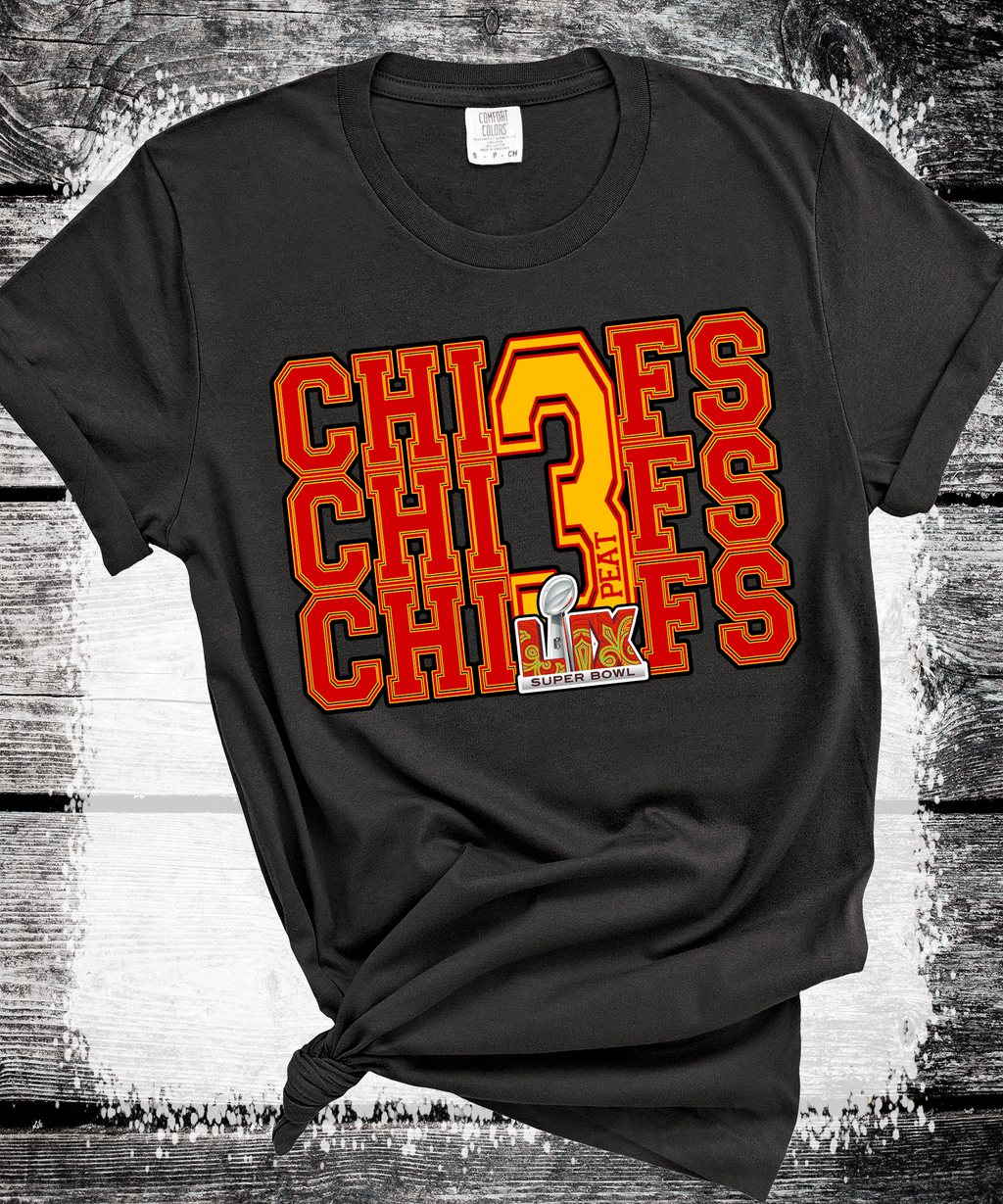 A Blessed Texas Mess Boutique Super Bowl 3Peat Kingdom Kansas City Football Chiefs T-Shirt, Three-Peat… — main product shot