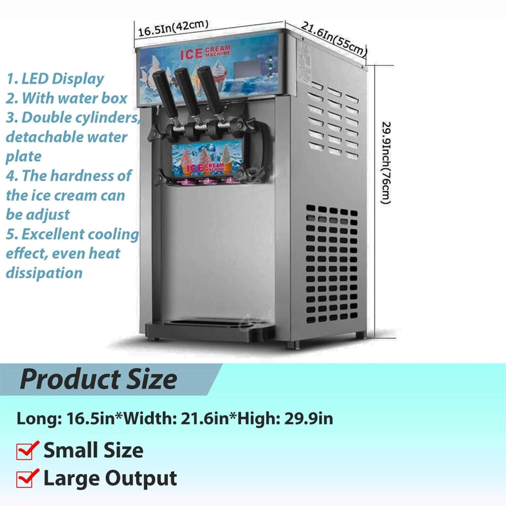 3-Flavor 9L Commercial 1200W Countertop Soft Serve Machine (SAK51986) – SAKSBY WHOLESALE, view 9