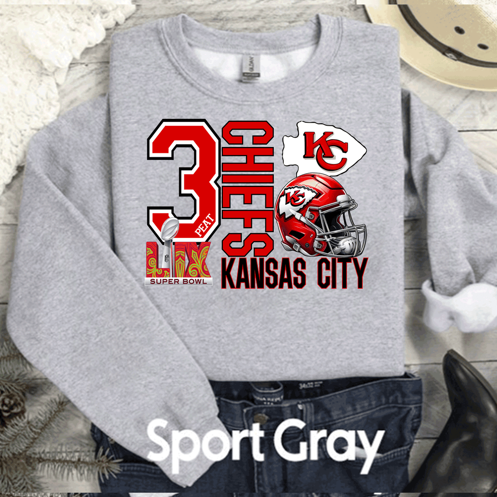 A Blessed Texas Mess Boutique Super Bowl 3Peat Kingdom Kansas City Football Chiefs T-Shirt, Three-Peat… — dtf / graphic shirts category context