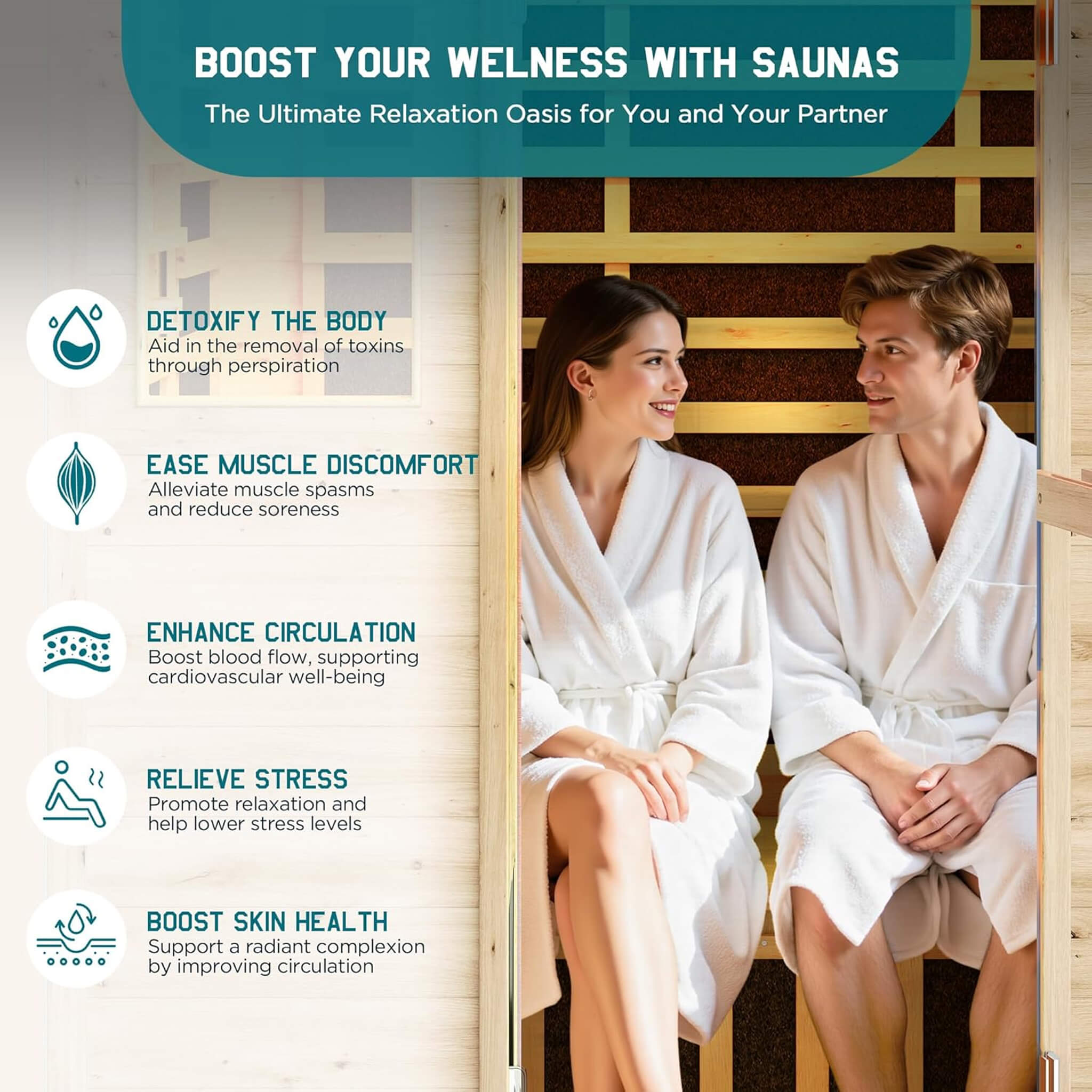 Thermora Zurich 3-Person Low EMF Spruce Wood Outdoor Infrared Sauna With Bluetooth Speakers And LED Lights (SAK59047) – SAKSB