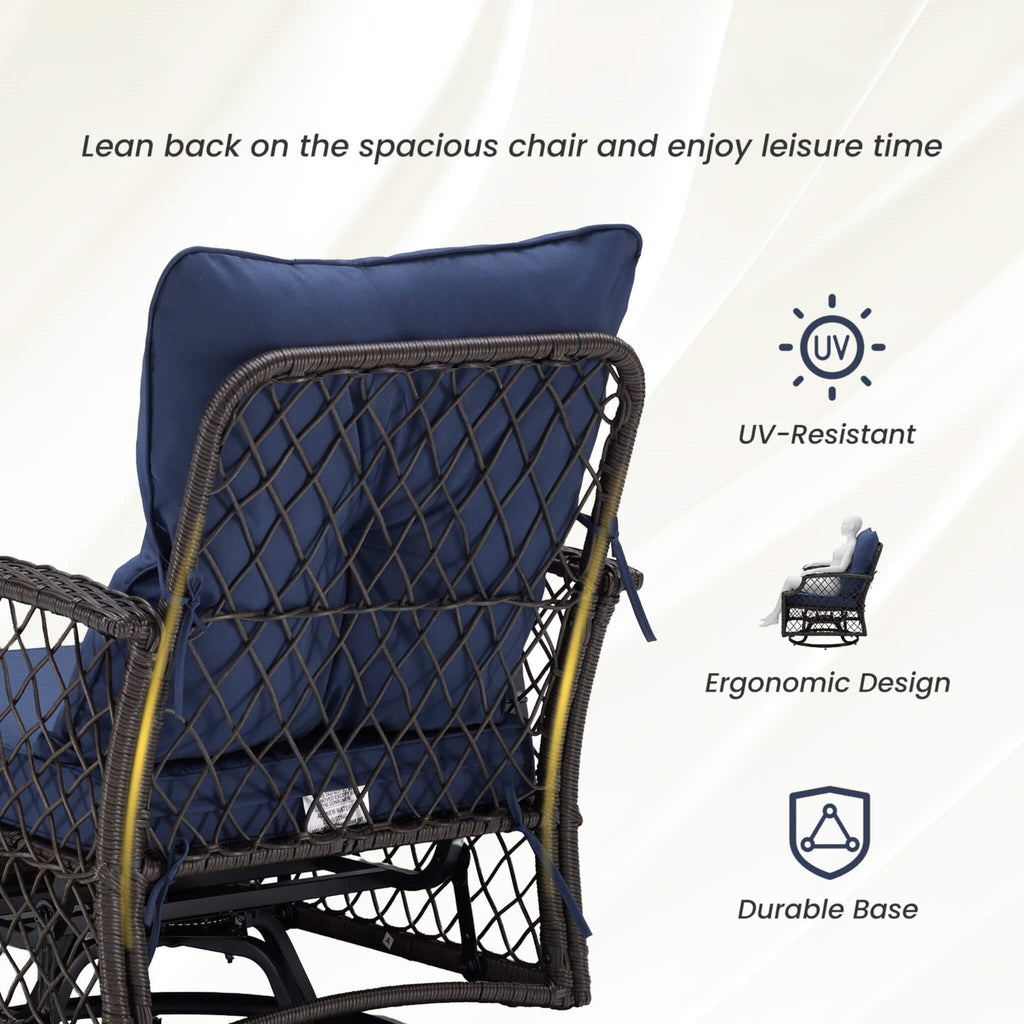 Alora 3-Piece Wicker Patio Bistro Set W/ Swivel Chairs And Table (SAK14789) – SAKSBY WHOLESALE, view 4
