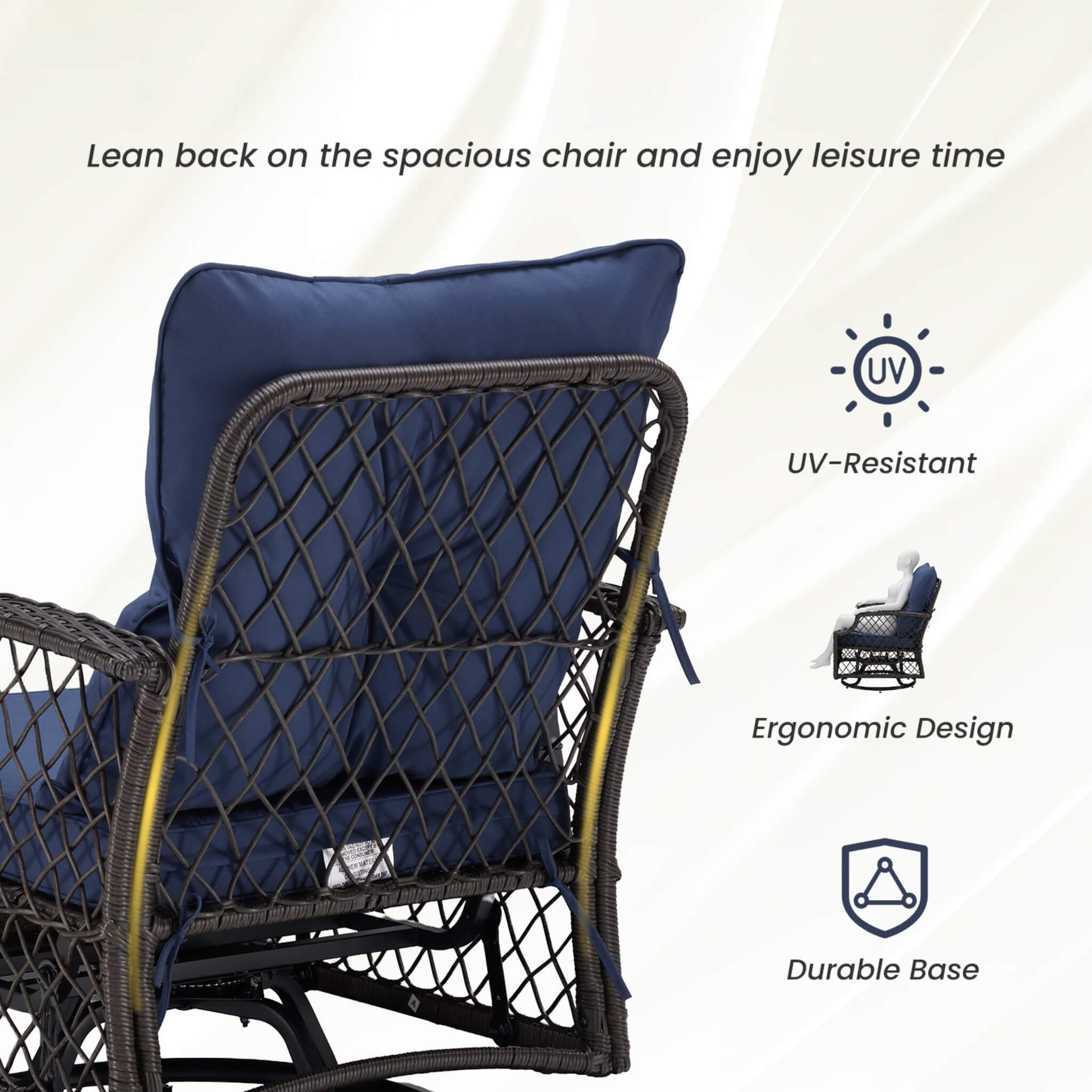 Alora 3-Piece Wicker Patio Bistro Set W/ Swivel Chairs And Table (SAK14789) – SAKSBY WHOLESALE, view 4
