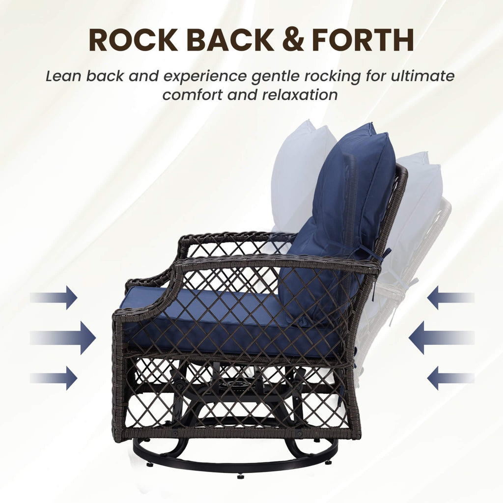 Alora 3-Piece Wicker Patio Bistro Set W/ Swivel Chairs And Table (SAK14789) – SAKSBY WHOLESALE, view 7