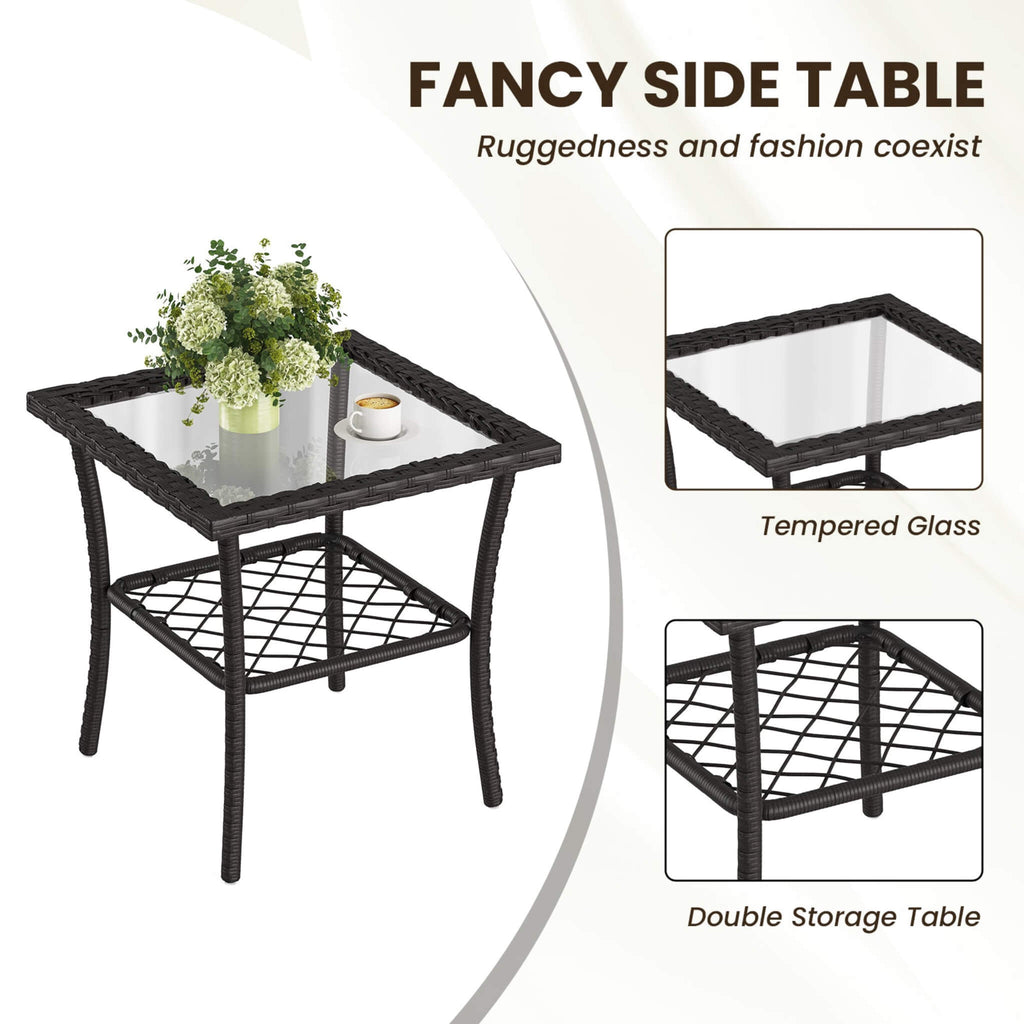Alora 3-Piece Wicker Patio Bistro Set W/ Swivel Chairs And Table (SAK14789) – SAKSBY WHOLESALE, view 9