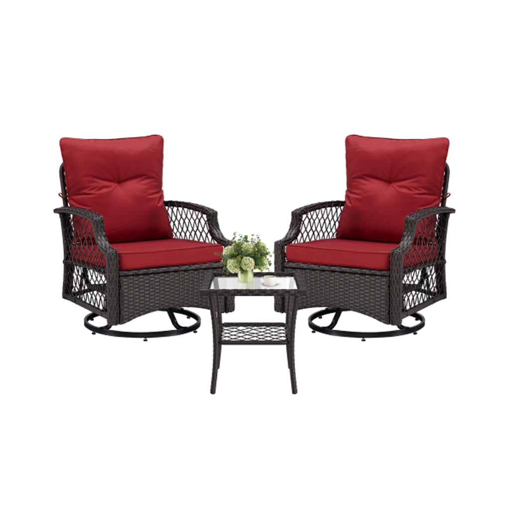 Alora 3-Piece Wicker Patio Bistro Set W/ Swivel Chairs And Table (SAK14789) – SAKSBY WHOLESALE, view 14