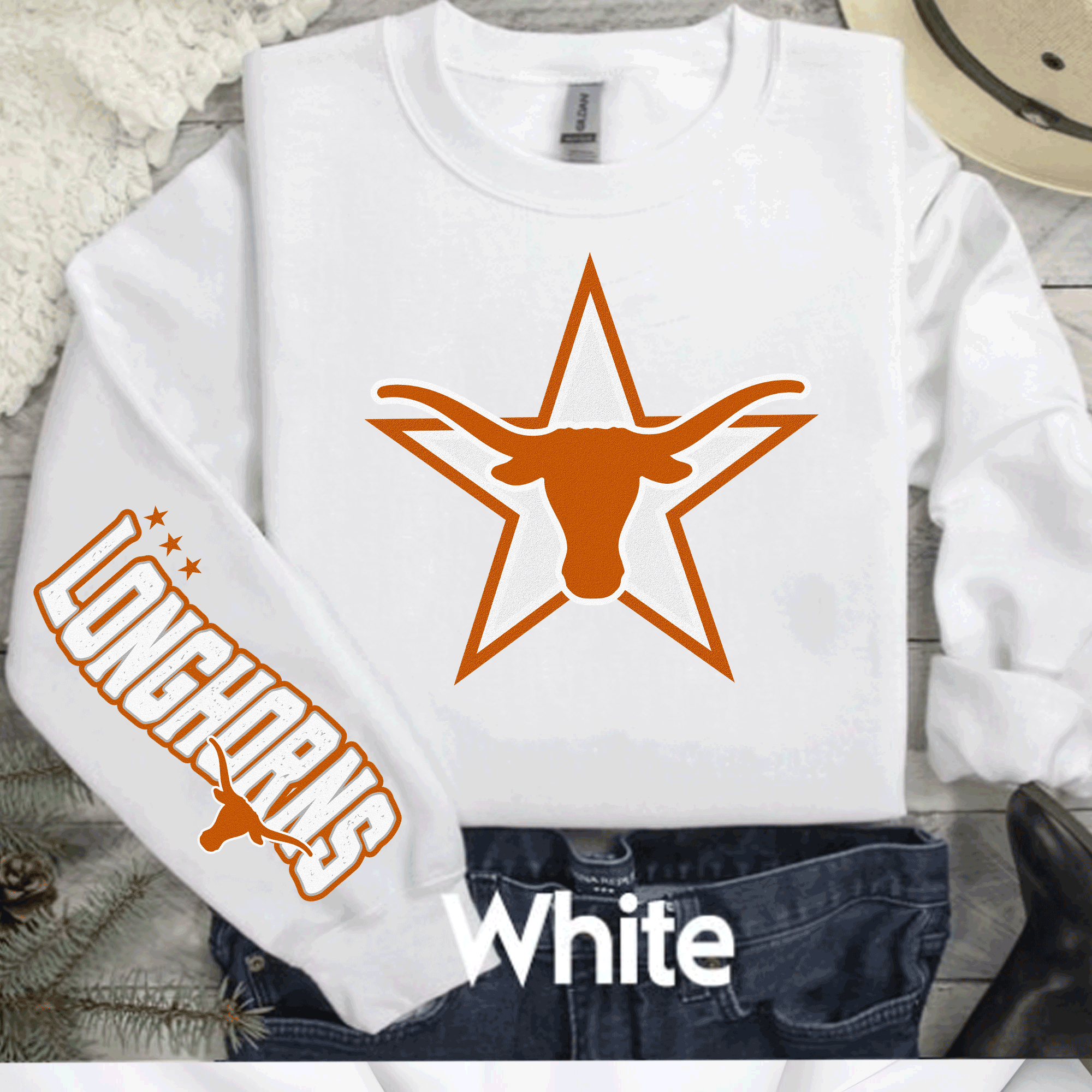 A Blessed Texas Mess Boutique University of Texas Football Shirts, Longhorns Football sweatshirts, SEC… — construction detail