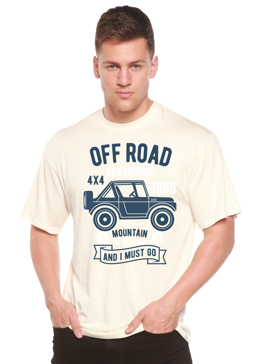 Spun Bamboo Off Road Adventure Spun Bamboo® Men's Bamboo Viscose/Organic Cotton Short Sleeve Graphic T-Shirt — back view