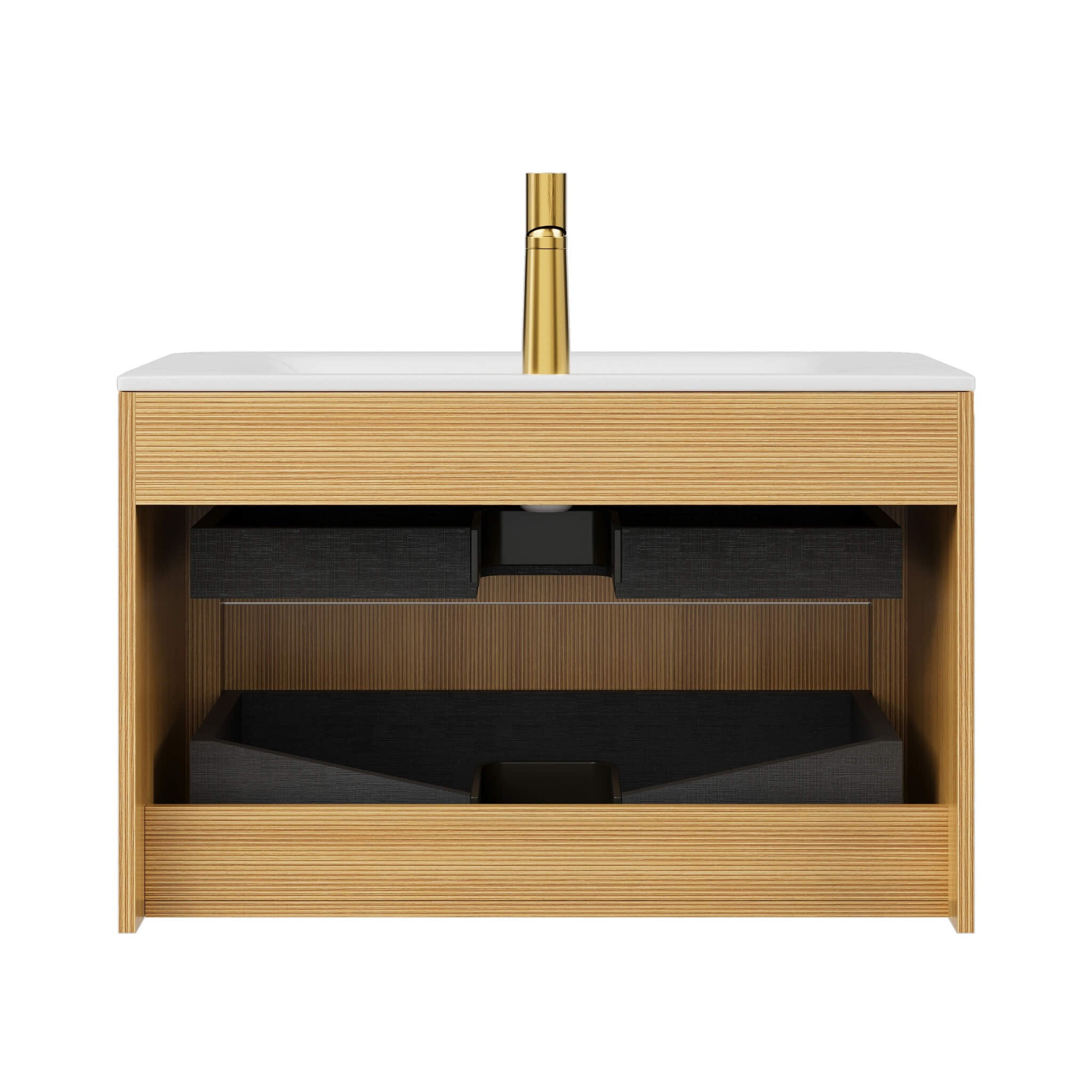 Nuvia Luxury 30/36-Inch Sintered Stone Floating Bathroom Vanity With Sink (SAK70429) – SAKSBY WHOLESALE, view 4
