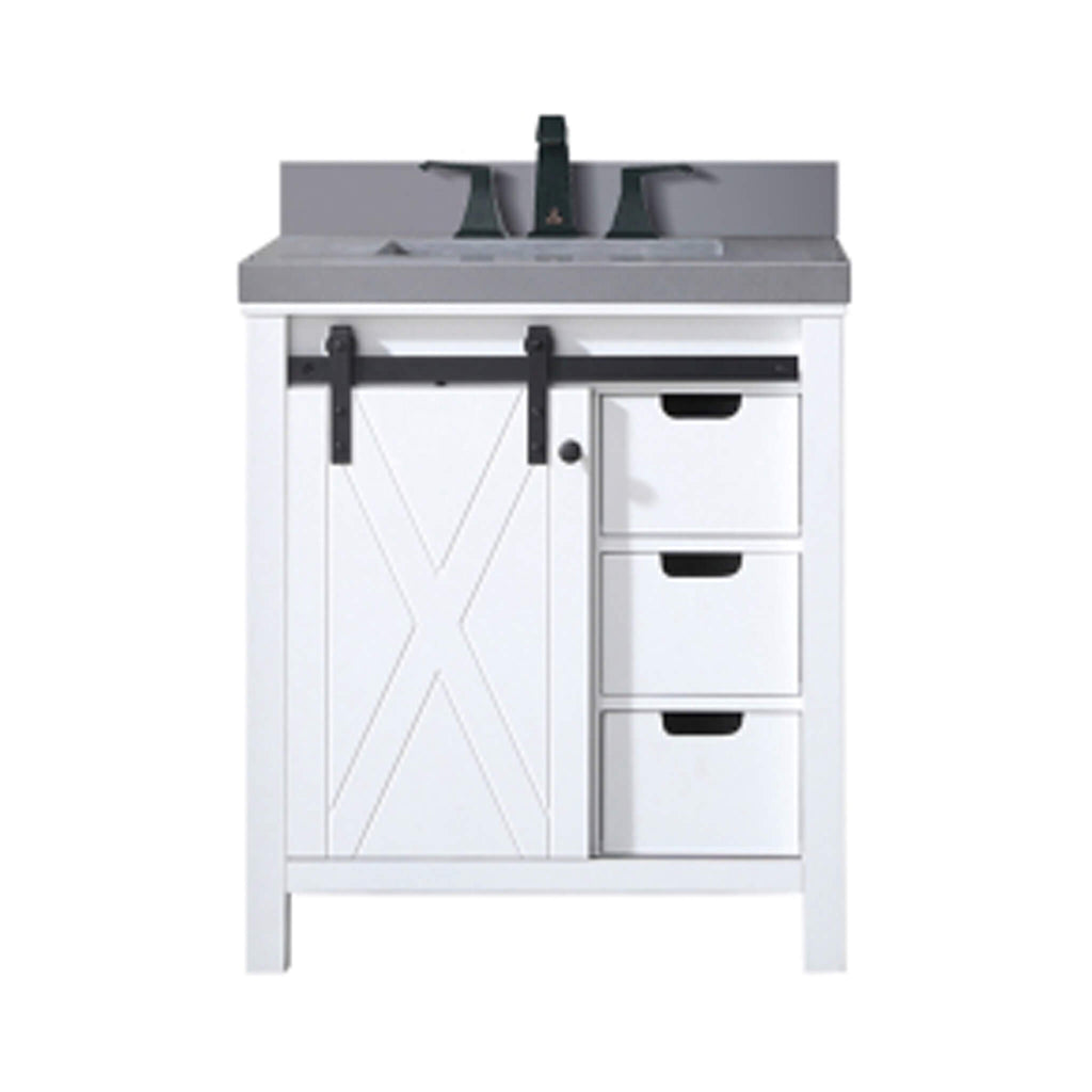Nuvia White Bathroom Vanity With Gray Quartz Top And Faucet Set (SAK40685) – SAKSBY WHOLESALE, view 7