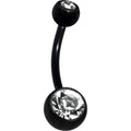 BodyCandy Black Double Gem Anodized Titanium Belly Ring — main product shot