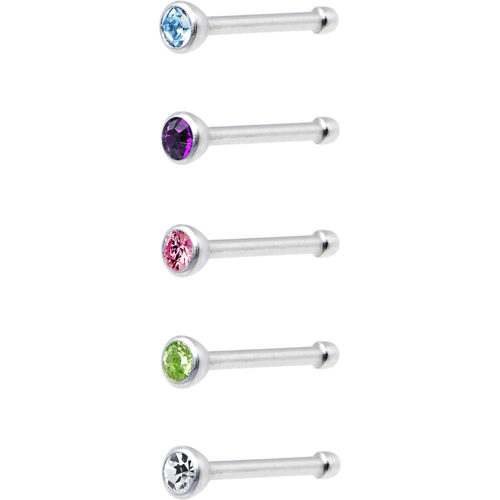 BodyCandy 20G Stainless Steel CZ Nose Bone Pack Set — main product shot