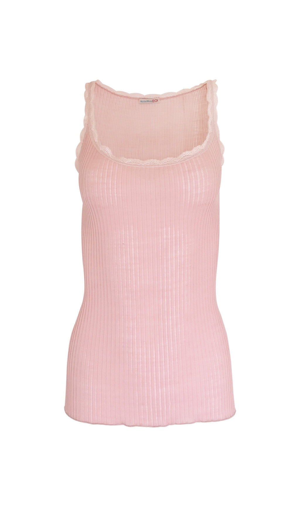 tittimitti EGI Exclusive Women's Merino Wool Blend Lace-Trimmed Camisole. Proudly Made in Italy (305) — detail close-up