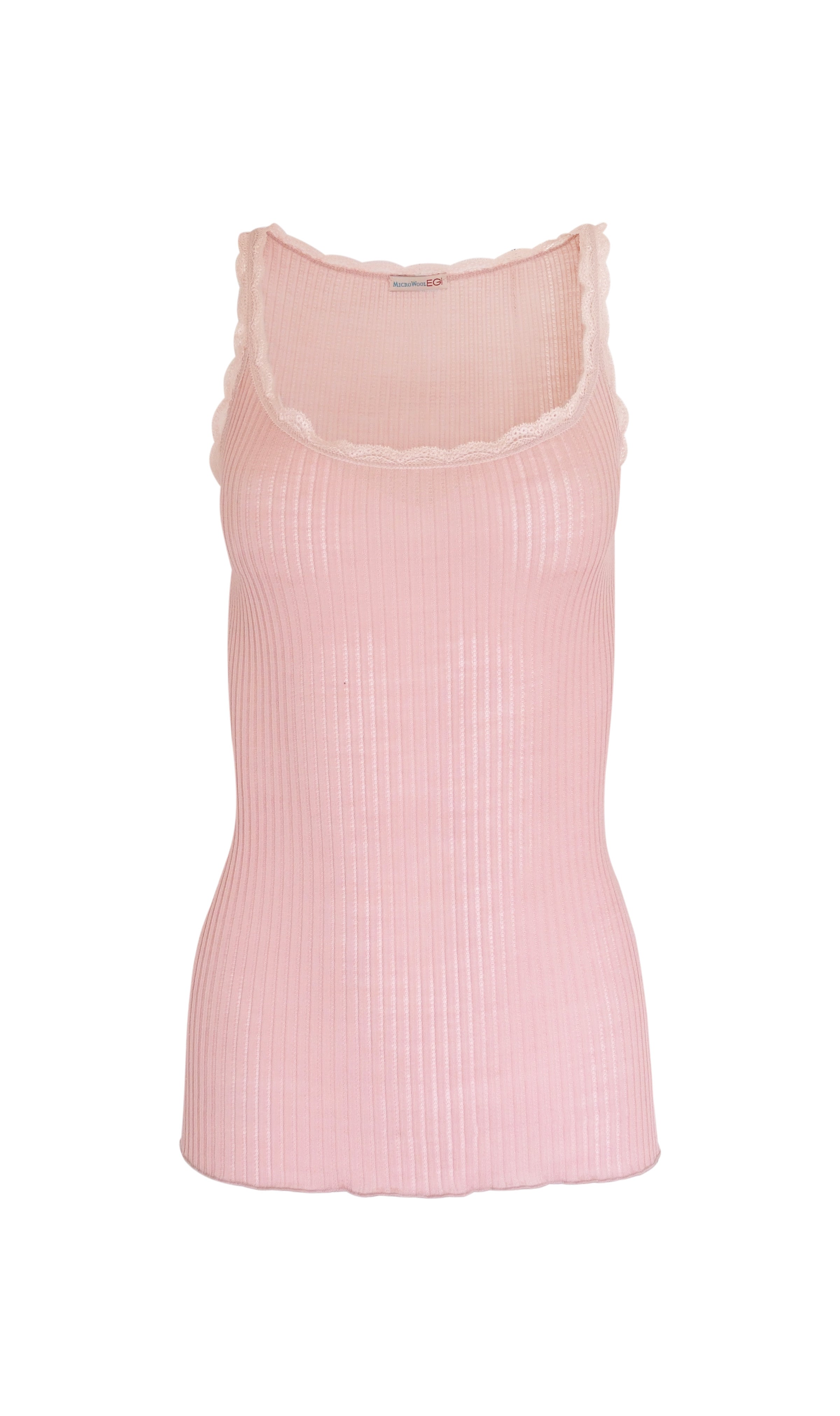 tittimitti EGI Exclusive Women's Merino Wool Blend Lace-Trimmed Camisole. Proudly Made in Italy (305) — detail close-up