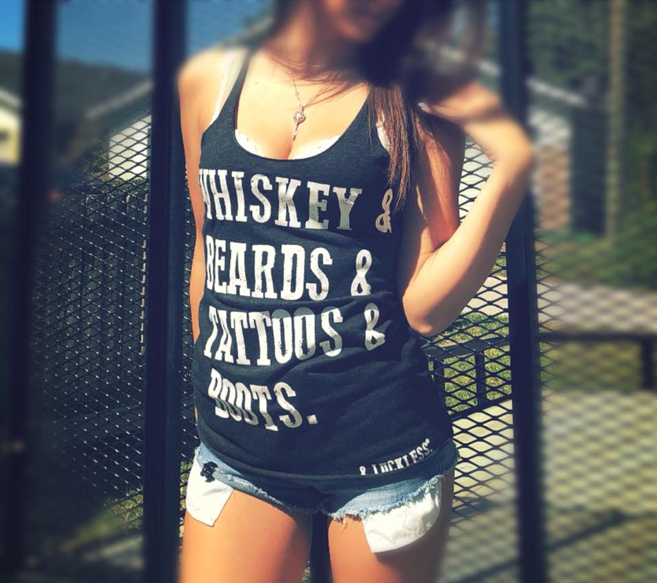 Luckless Outfitters Whiskey And Beards Tank Top — lifestyle context