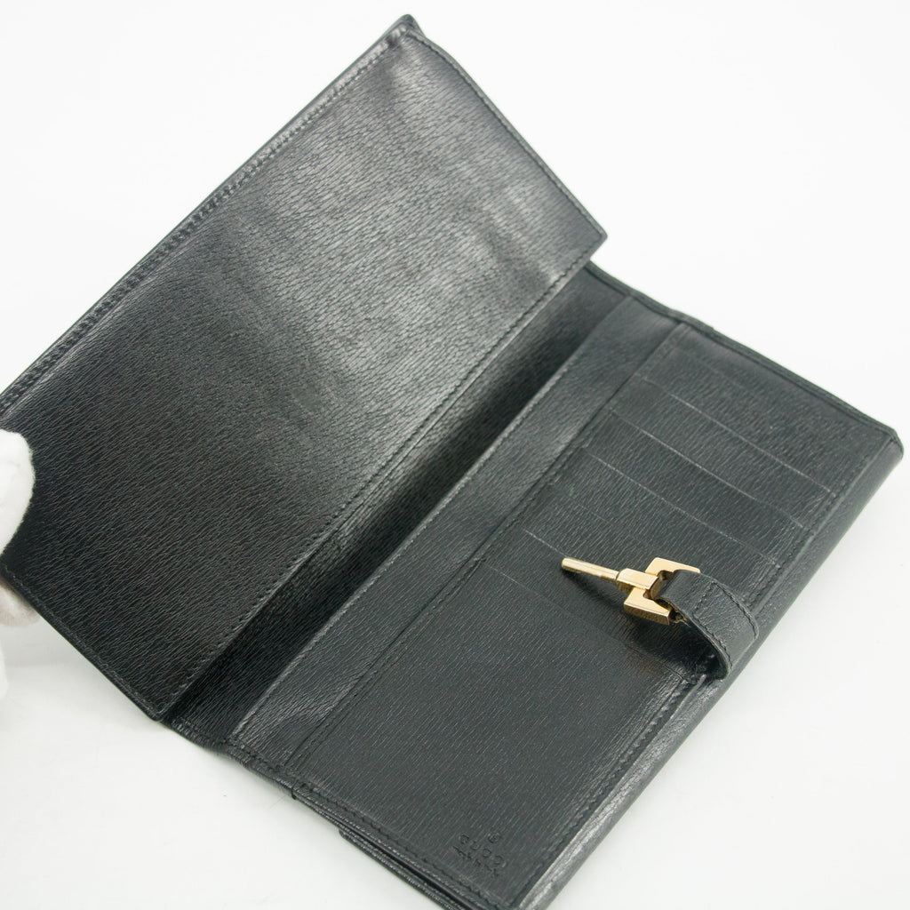 Bolt Boutique Gucci Black Long Jackie Wallet #3077 — in-use photo