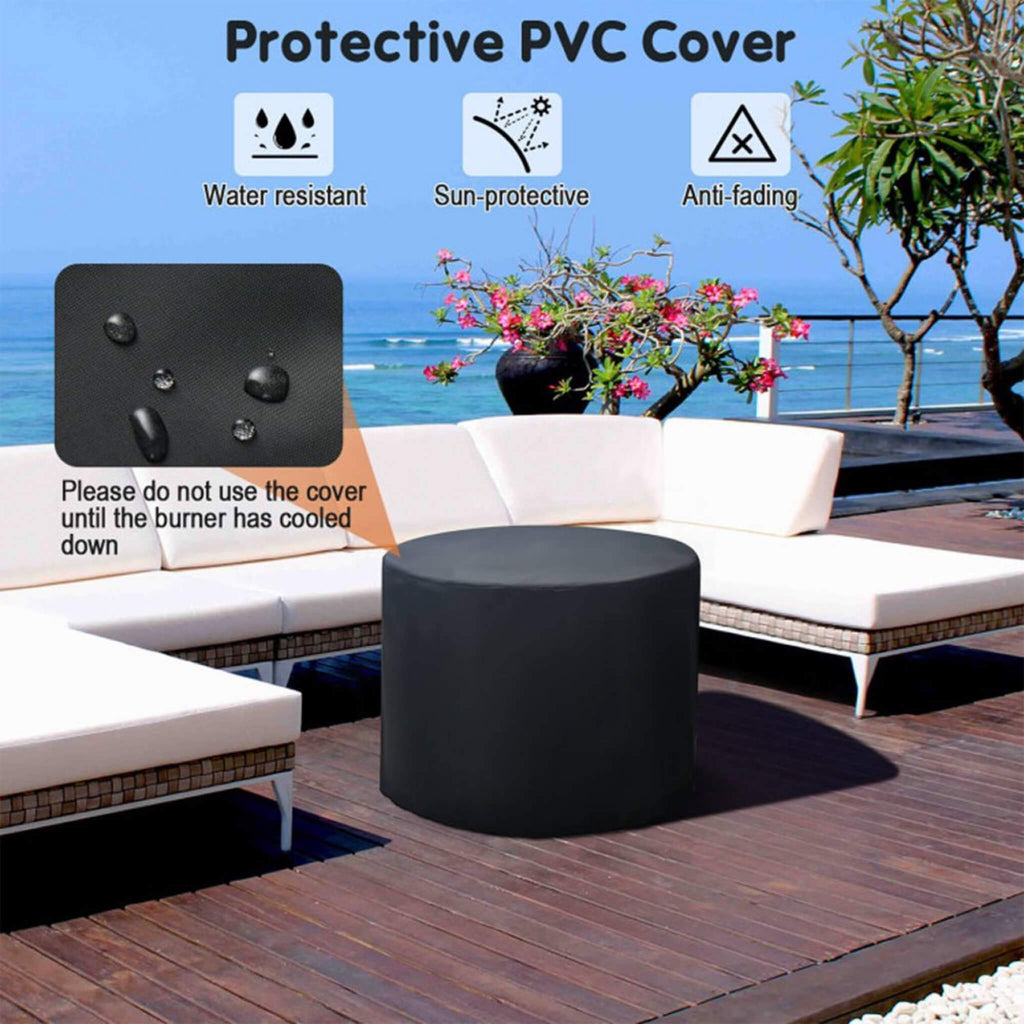 Alora 30-Inch 30K BTU Premium Outdoor Patio Gas Fire Pit Table With Fire Glass And Cover (SAK17432) – SAKSBY WHOLESALE, view 