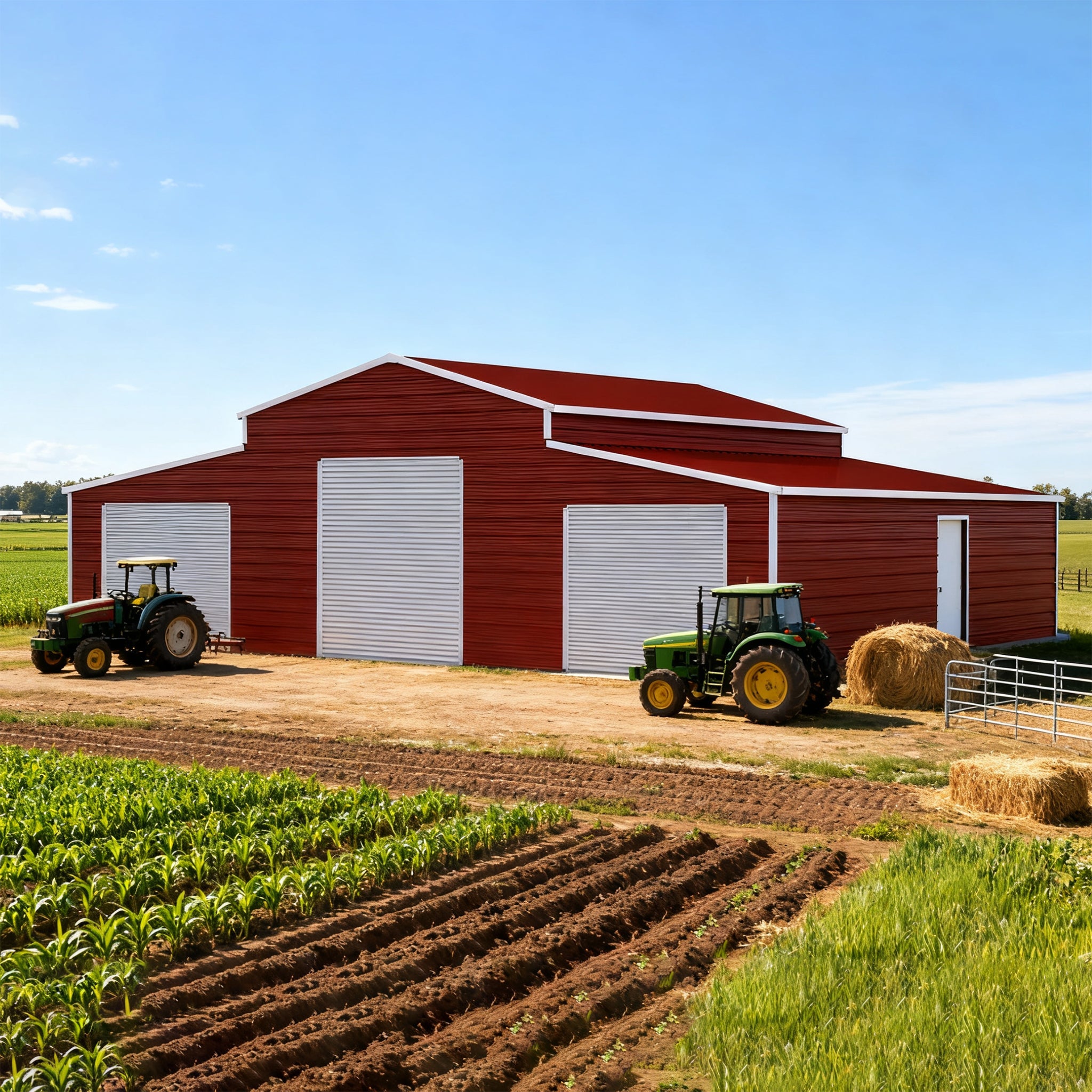 [30X42FT] Heavy-Duty All-Weather 3-Garage Galvanized Steel Storage Shed (SAK18765) – SAKSBY WHOLESALE, view 3