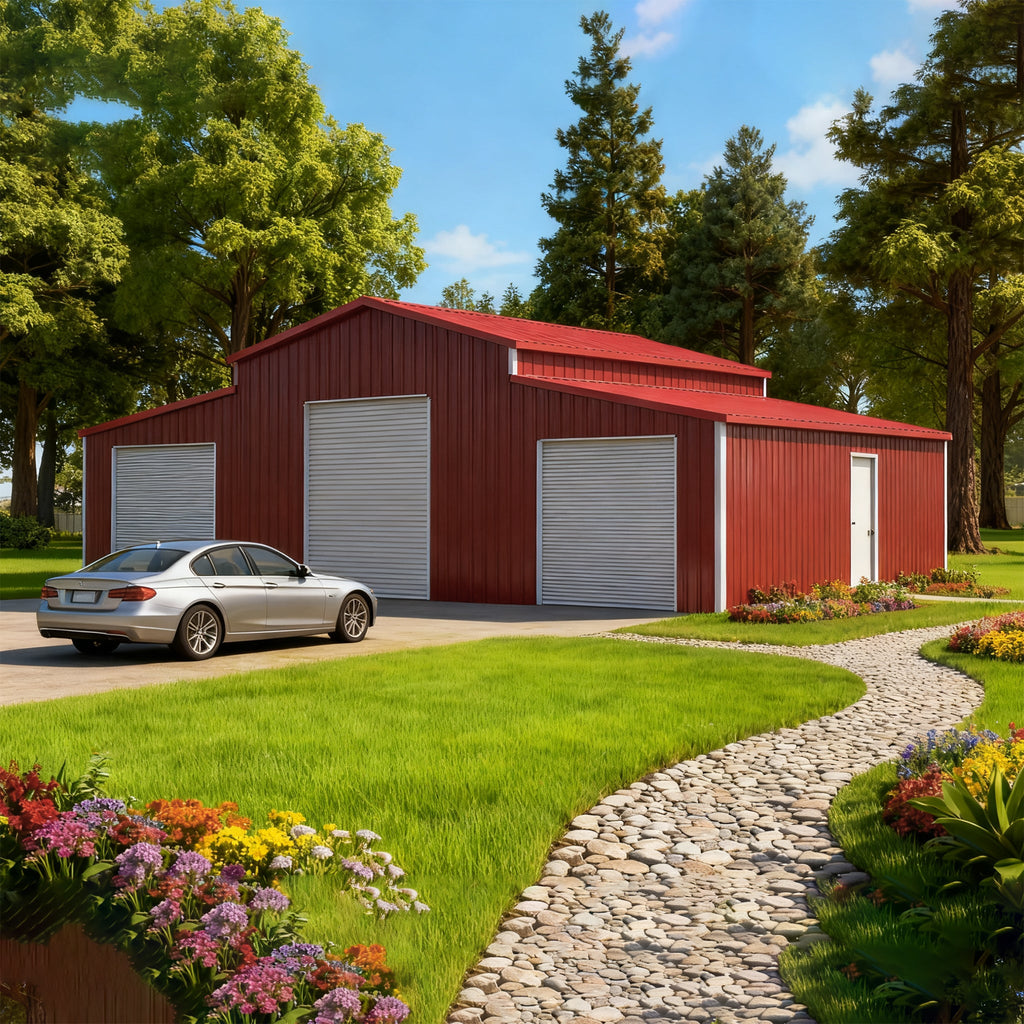 [30X42FT] Heavy-Duty All-Weather 3-Garage Galvanized Steel Storage Shed (SAK18765) – SAKSBY WHOLESALE, view 5