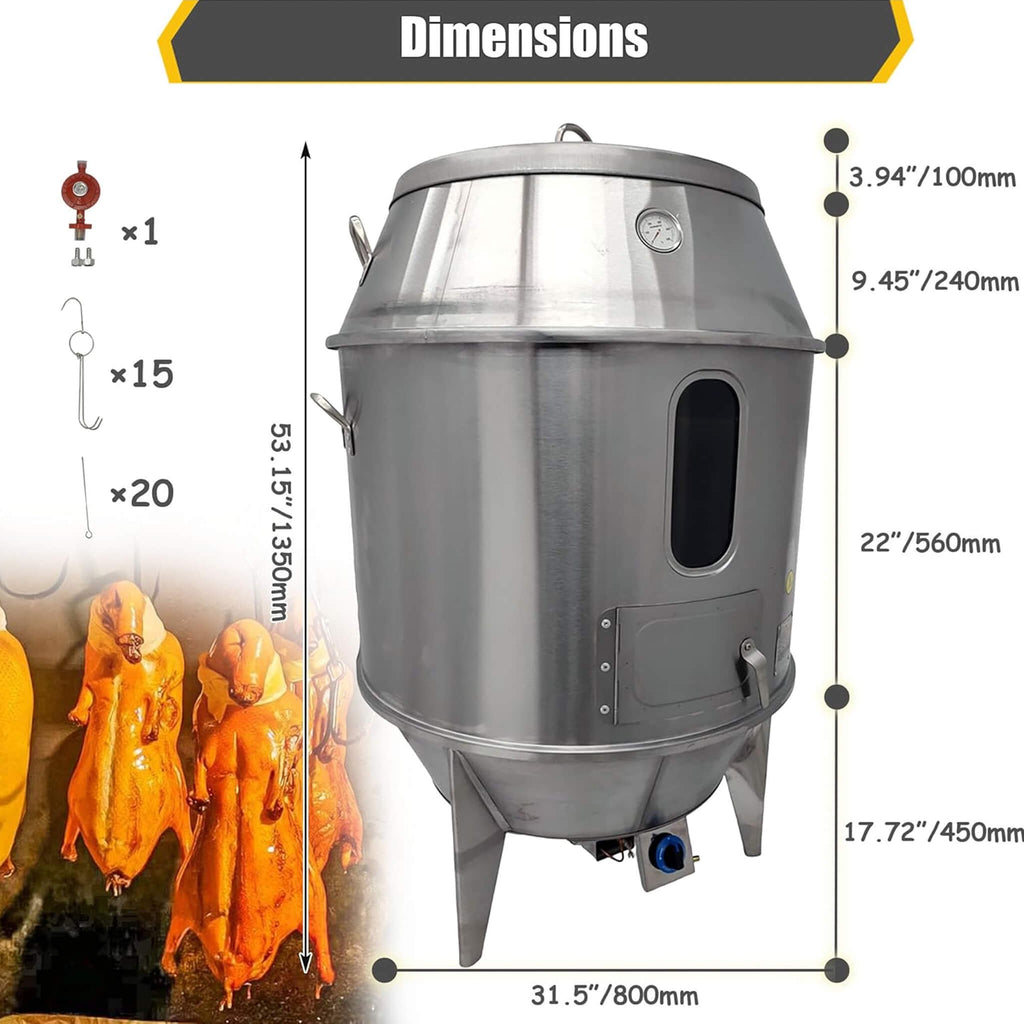 31-Inch Stainless Steel Commercial LPG Roaster Grill Oven For Chicken, Duck, And Turkey (SAK63597) – SAKSBY WHOLESALE, view 9