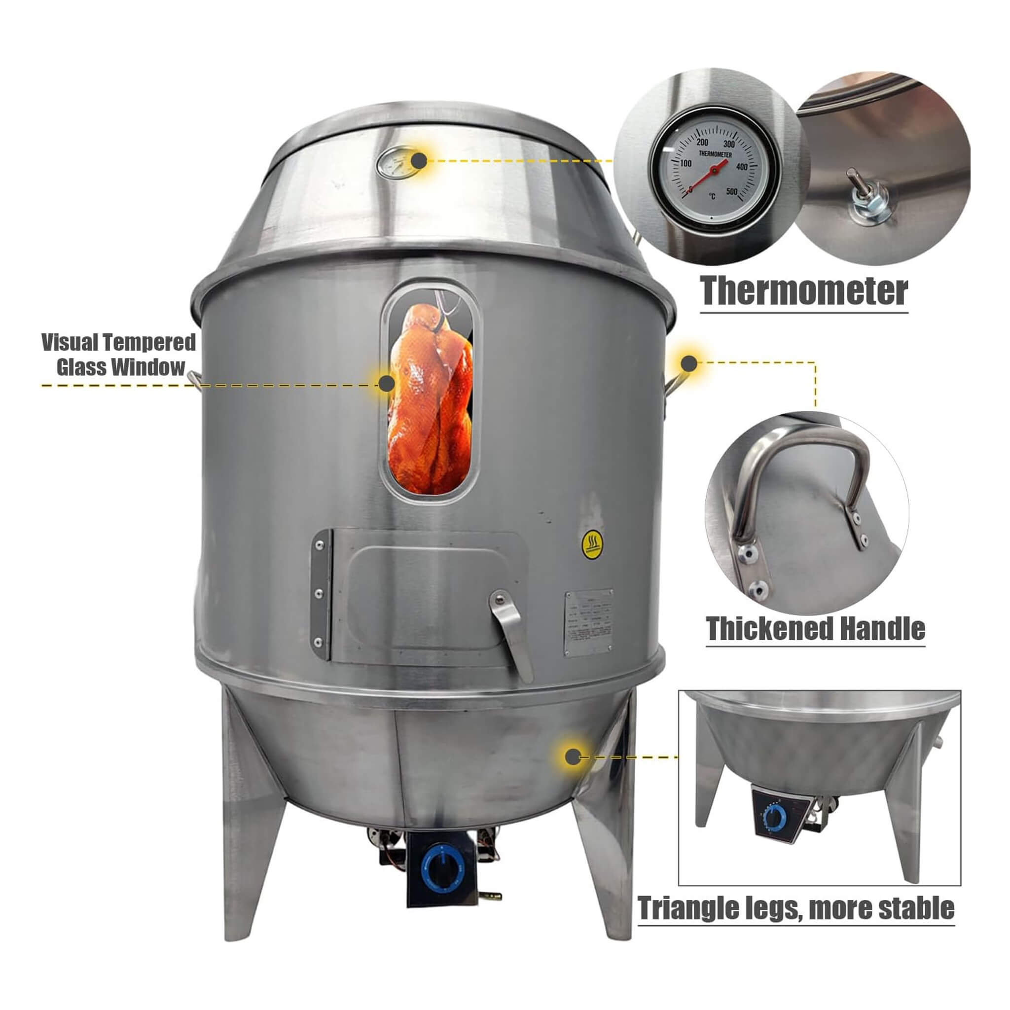 31-Inch Stainless Steel Commercial LPG Roaster Grill Oven For Chicken, Duck, And Turkey (SAK63597) – SAKSBY WHOLESALE, view 5