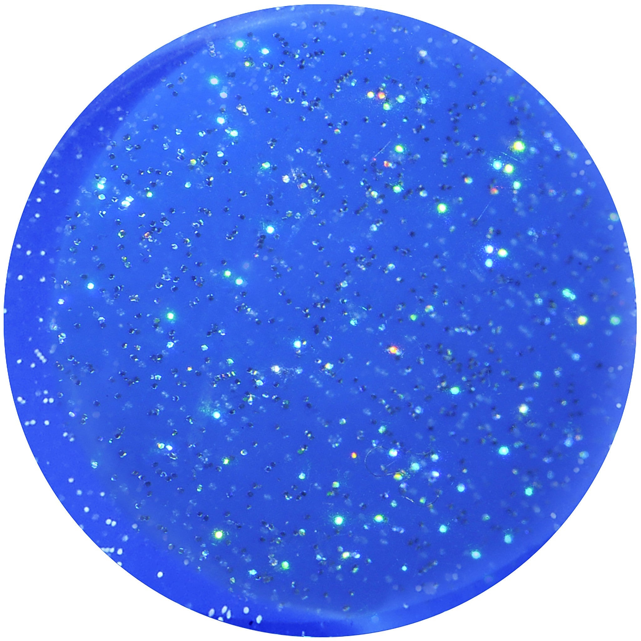 BodyCandy 24mm Blue Neon Glitter Saddle Plug — detail close-up