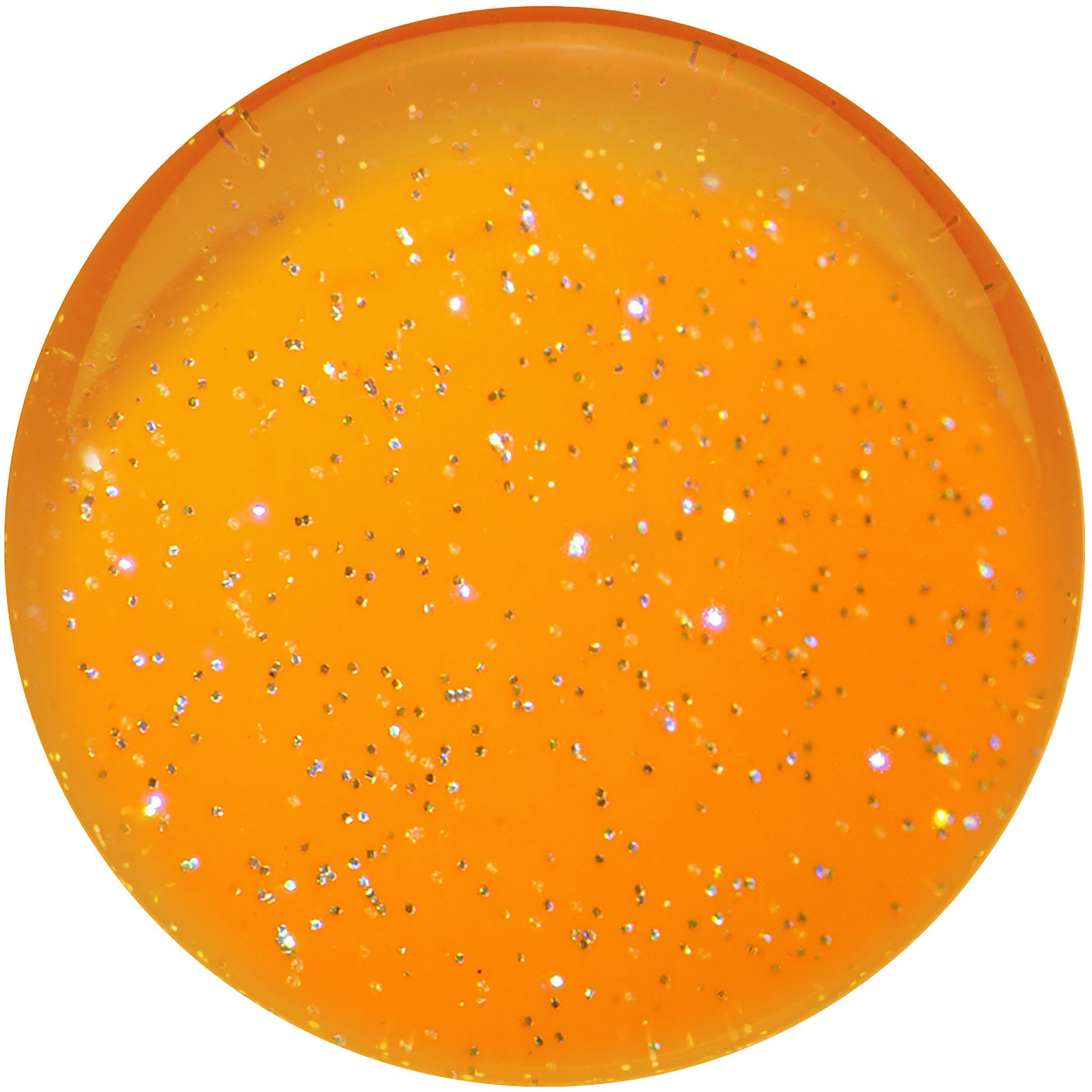 BodyCandy 24mm Orange Neon Glitter Saddle Plug — detail close-up