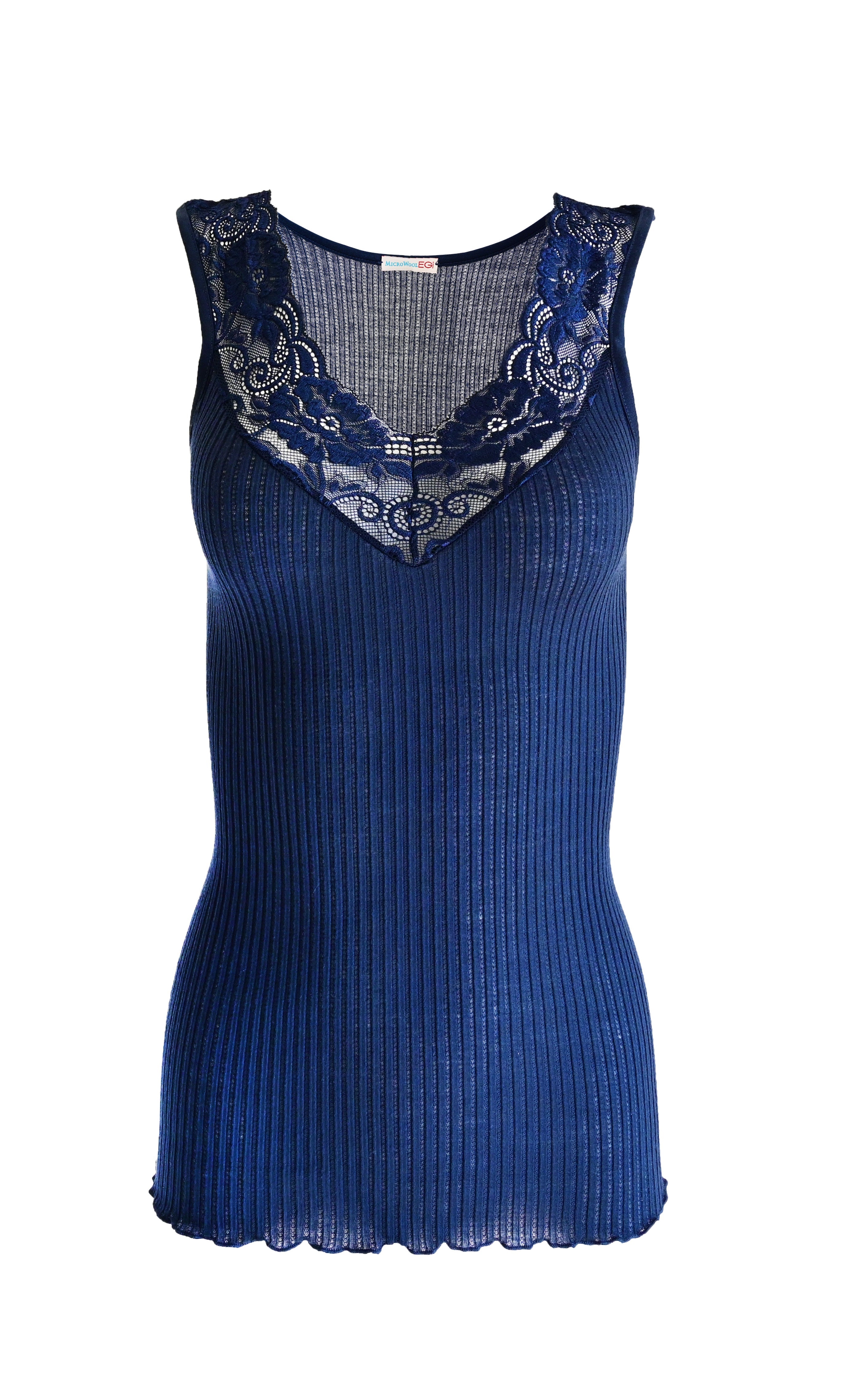tittimitti EGI Exclusive Collections Women's Merino Wool Blend Lace-Trimmed Tank Top. Proudly Made in Italy (312) — lifestyle