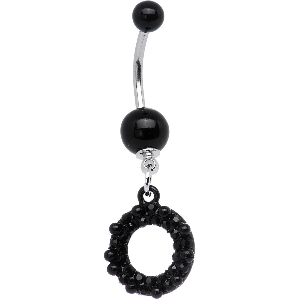 BodyCandy Black Faux Pearl Pave Wreath Belly Ring — main product shot