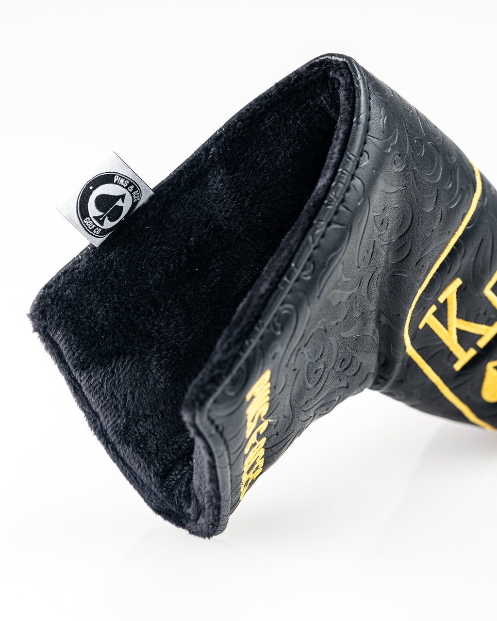 Pins and Aces Black/Gold Ace of Spades - Blade Putter Cover — size reference