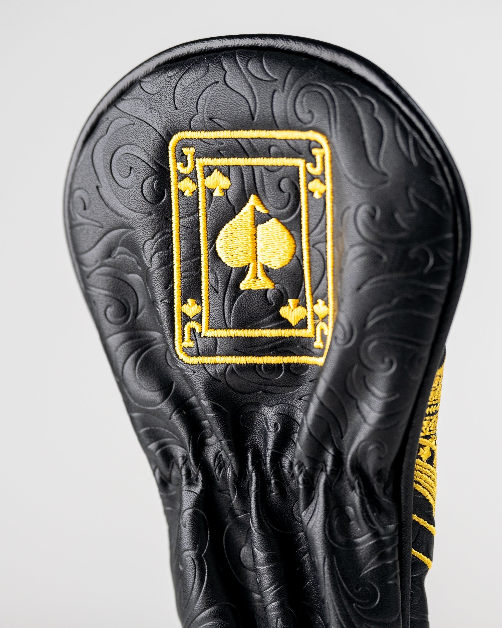 Pins and Aces Black/Gold Jack of Spades - Hybrid Cover — back view