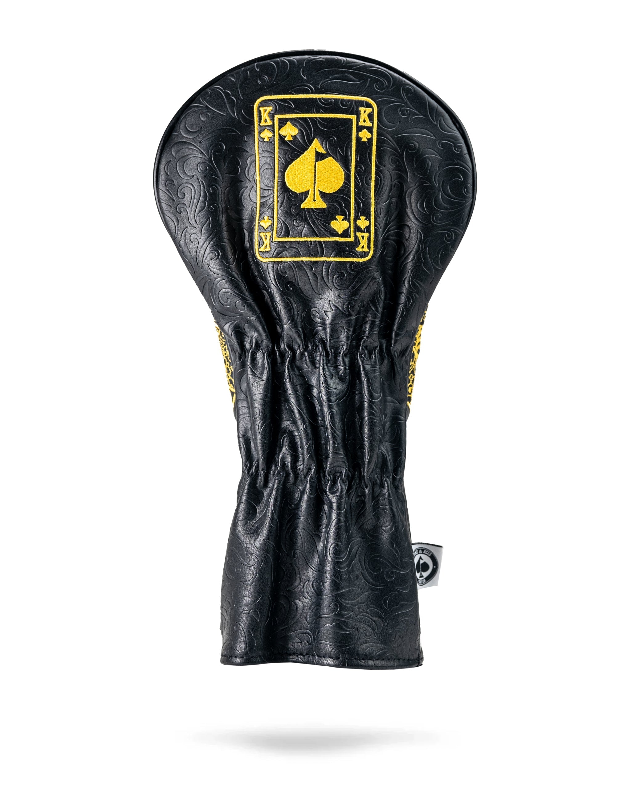 Pins and Aces Black/Gold King of Spades - Driver Cover — lifestyle context