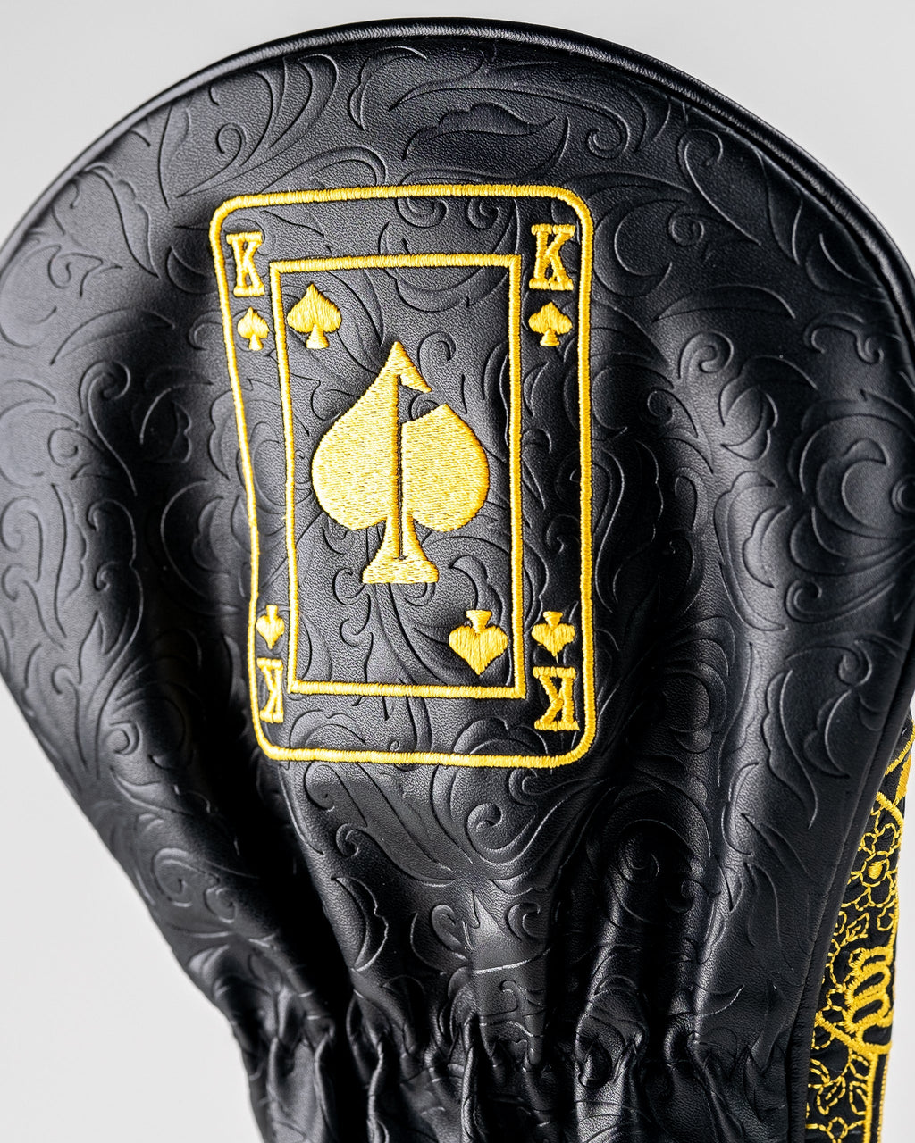 Pins and Aces Black/Gold King of Spades - Driver Cover — back view