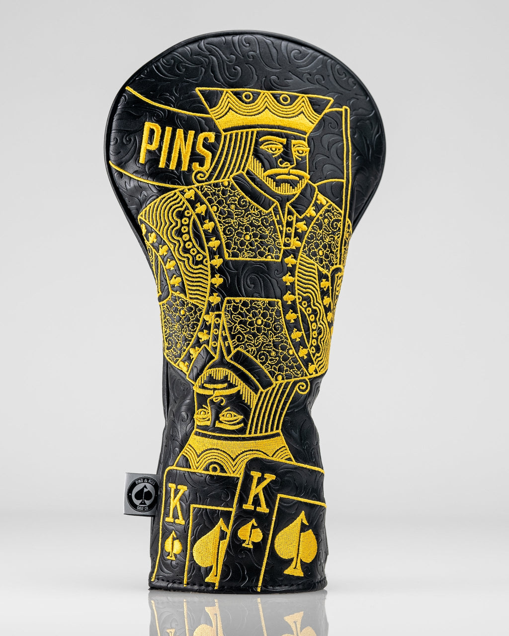 Pins and Aces Black/Gold King of Spades - Driver Cover — color detail