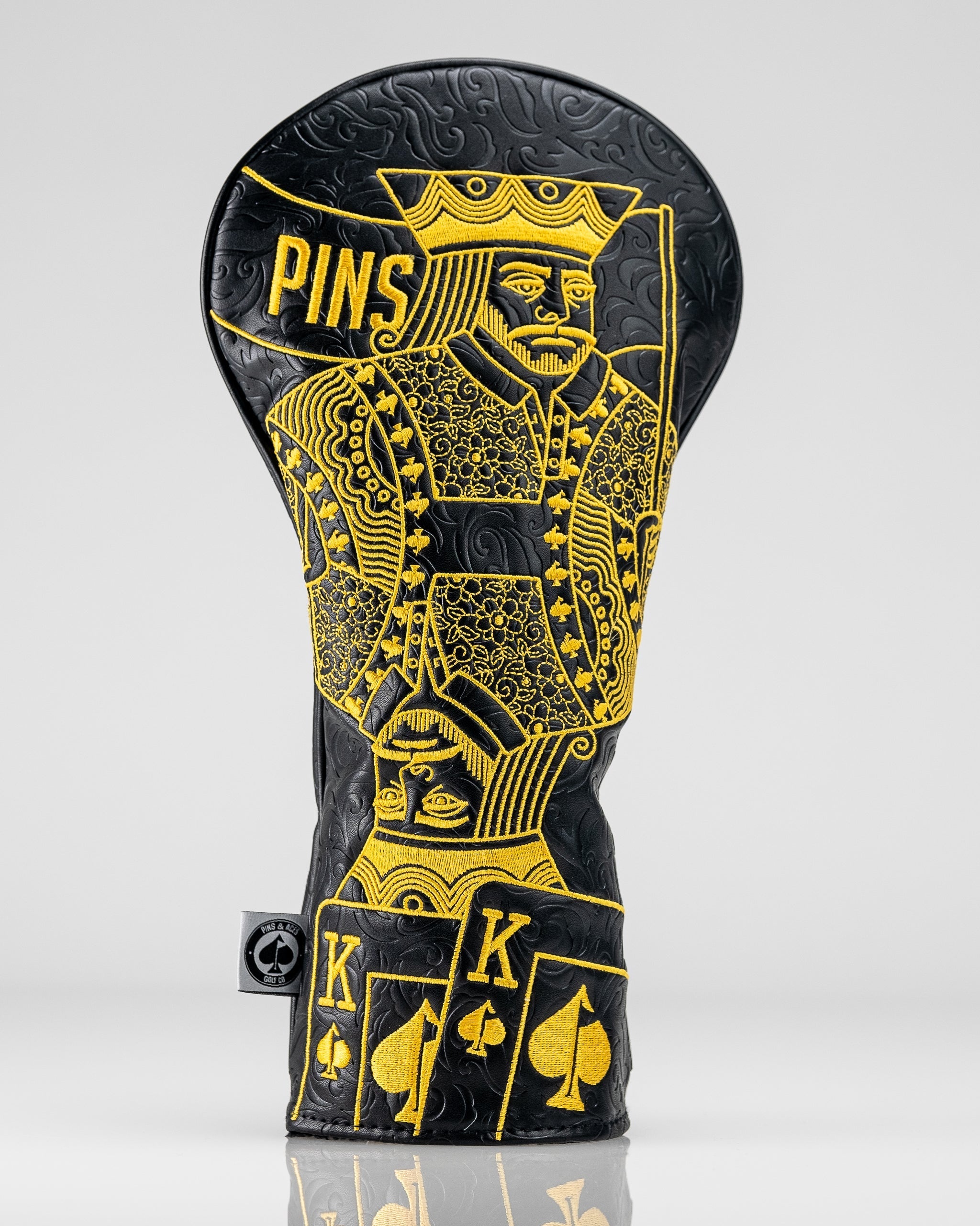 Pins and Aces Black/Gold King of Spades - Driver Cover — color detail