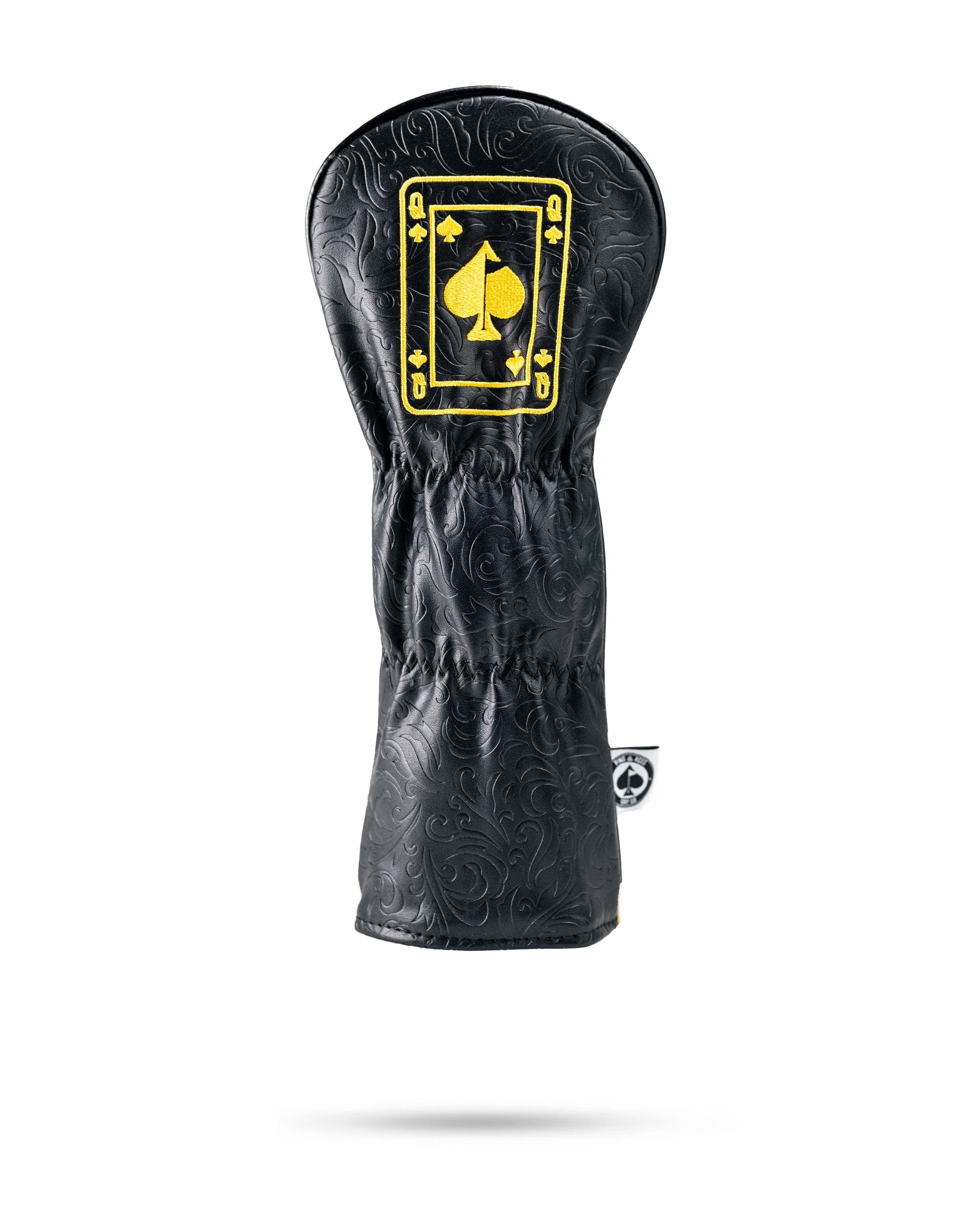 Pins and Aces Black/Gold Queen of Spades - Fairway Cover — lifestyle context