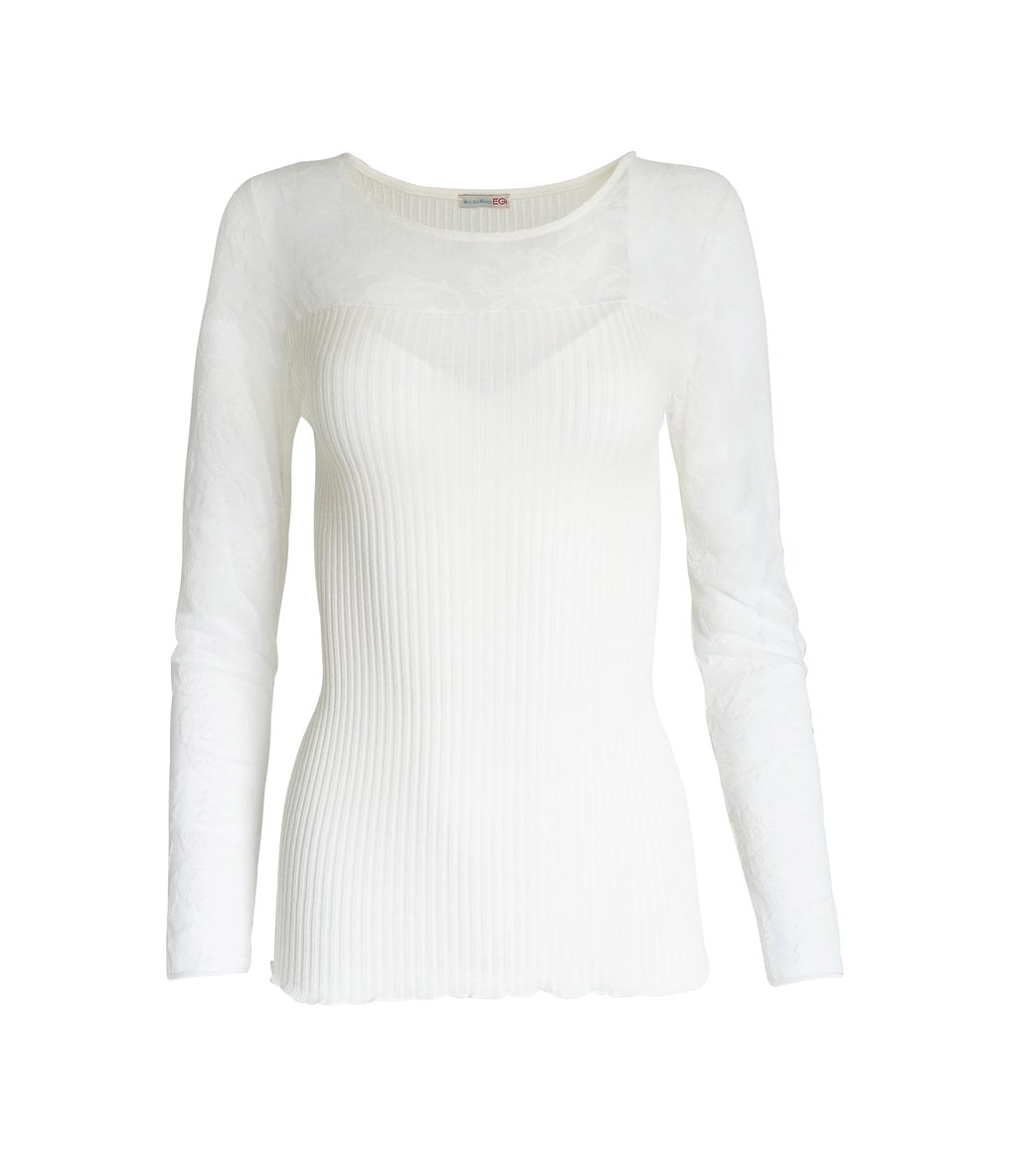 tittimitti EGI Exclusive Collections Merino Wool Blend Top with Tulle Trim. Proudly Made in Italy. — lifestyle context