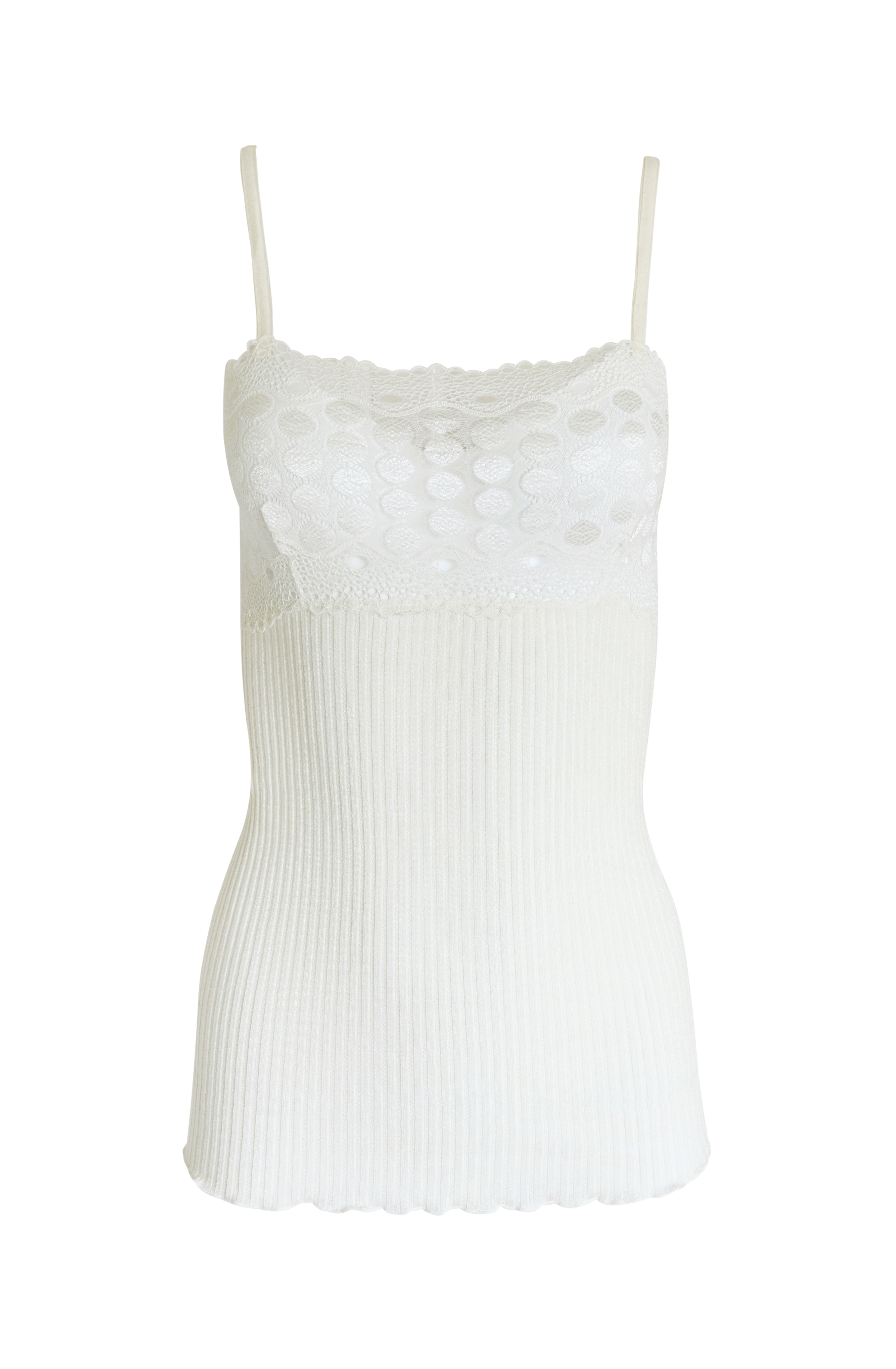 tittimitti EGI Exclusive Women's Merino Wool Blend Spaghetti Straps Lace-Trimmed Camisole. Proudly Made in Italy (315) — life