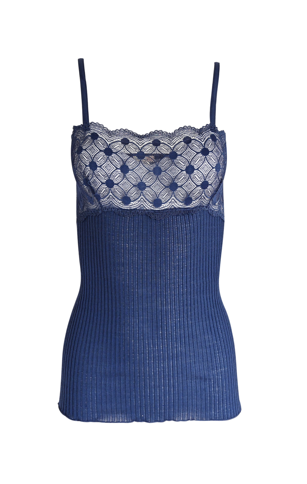 tittimitti EGI Exclusive Women's Merino Wool Blend Spaghetti Straps Lace-Trimmed Camisole. Proudly Made in Italy (315) — back