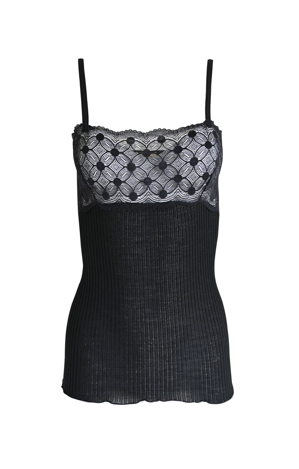 tittimitti EGI Exclusive Women's Merino Wool Blend Spaghetti Straps Lace-Trimmed Camisole. Proudly Made in Italy (315) — alte